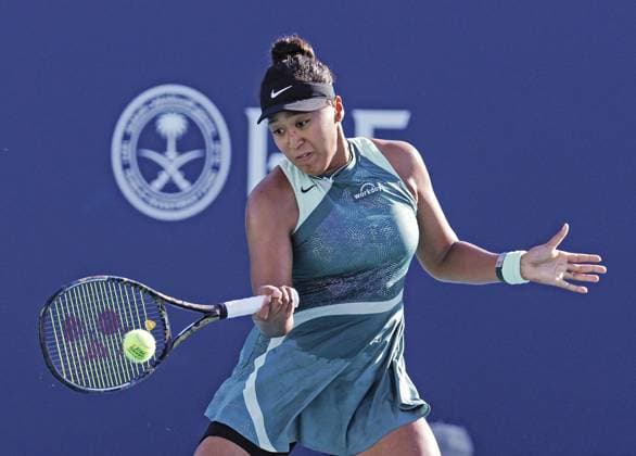 Tennis: Miami Open Naomi Osaka of Japan plays against Caroline Garcia of France in the third round of the women s singles at the Miami Open tennis tournament in Miami, Florida, on March 24, 2024.  A14AA0002634004P