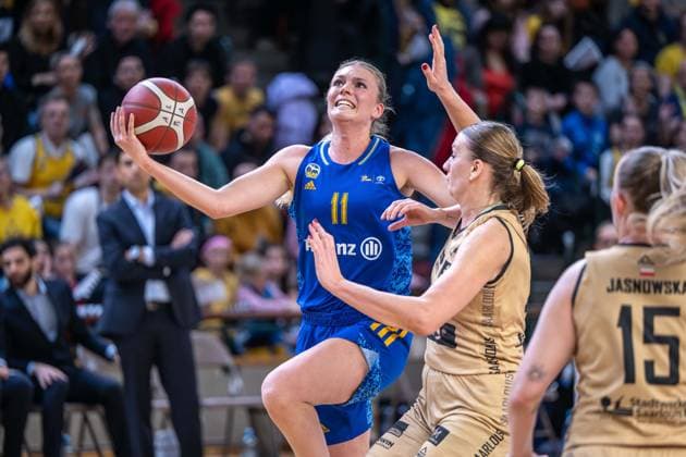 Basketball Berlin 24 03 2024 Season 2023 2024 1 Bundesliga DBBL Play offs Quarterfinals Game 2 Alba Berlin Saarlouis Royals Nina Rosemeyer Alba, No 11