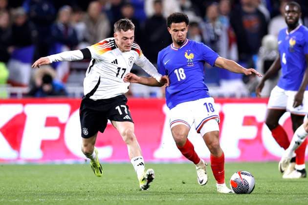 WIRTZ Florian Team Germany with ZAIRE EMERY Laenderspiel France Germany 0 2 am 23 03 2024 in Lyon DFL REGULATIONS PROHIBIT ANY USE OF PHOTOGRAPHS as IMAGE SEQUENCES and or QUASI VIDEO Copyright: xLacixPerenyix