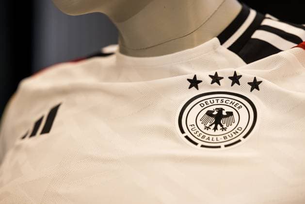 UEFA friendly match press conference Germany 25 03 2024 The home jersey of the German national team DFB logo UEFA friendly match press conference Germany, Frankfurt, DFB Campus on 25 03 2024 Copyright: xBEAUTIFULxSPORTS Wunderlx