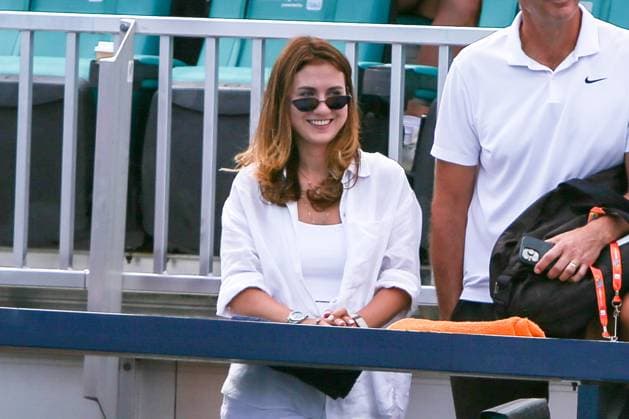 March 25, 2024, Miami Gardens, Florida, USA: Karen Khachanov s wife Veronika smiles after he wins his third round of men s singles at the 2024 Miami Open presented by Itau at Hard Rock Stadium. Miami Gardens USA - ZUMAw109 20240325_fap_w109_001 Copyright: xDebbyxWongx