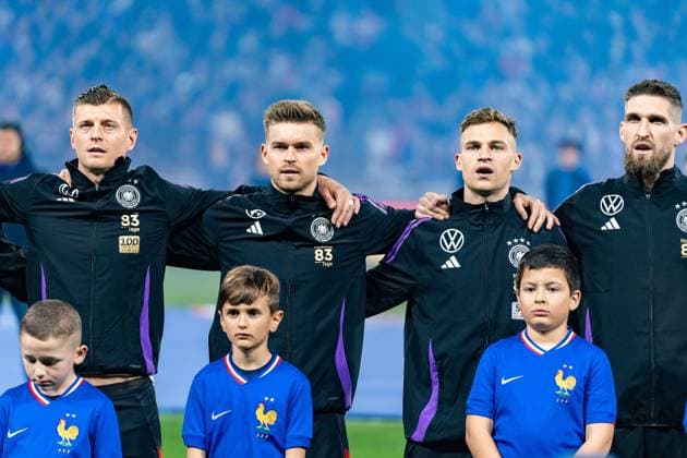 Toni Kroos Germany, 8 Maximilian Mittelstädt Germany, 18 Joshua Kimmich Germany, 6 Robert Andrich Germany, 23 France vs Germany, Men, Football, Test match, 23 03 2024 France vs Germany, Men, Football, Test match, 23 03 2024 Lyonn Copyright: xEibner-Pressefoto BahhoxKarax EP_FRA