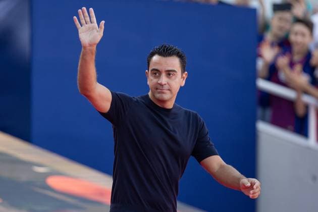 2023-08-08 FC Barcelona, Barca v Tottenham Hotspurs FC - Friendly Joan Gamper trophy BARCELONA, SPAIN - AUGUST 8: Xavi Hernandez of FC Barcelona during the Friendly Joan Gamper trophy match between FC Barcelona and Tottenham Hotspurs FC at the Estadi Olimpic Lluis Companys on August 8, 2023 in Barcelona, Spain (Photo by Dax Images BSR Agency) Barcelona Spain Content not available for redistribution in The Netherlands directly or indirectly through any third parties. Copyright: xBSRxAgencyx
