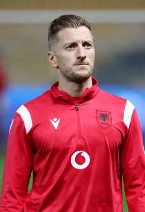 PARMA, ITALY - MARCH 22: Ivan Balliu of Albania looks on ,during the International Friendly, L?nderspiel, Nationalmannschaft match between Albania and Chile at Ennio Tardini Stadium on March 22, 2024 in Parma, Italy. SPO 