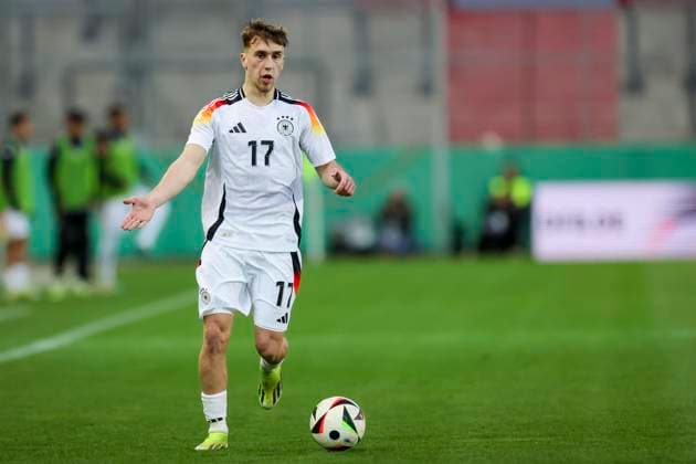 Brajan Gruda Germany controls the ball, UEFA European Under 21 Championship Qualifying Group D, Germany vs Israel, Erdgas Sportpark, 26 03 2024, Halle, Germany