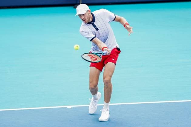 March 26, 2024, Miami Gardens, Florida, USA: Nicolas Jarry (CHI) returns a shot to Casper Ruud (NOR)during the fourth round of men s singles at the 2024 Miami Open presented by Itau at Hard Rock Stadium. Miami Gardens USA - ZUMAw109 20240326_fap_w109_012 Copyright: xDebbyxWongx