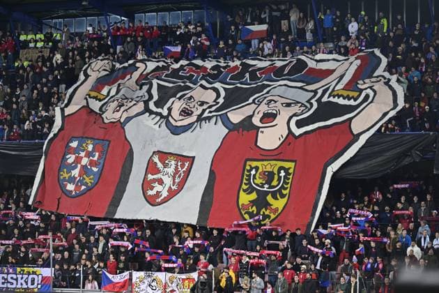 Czech fans present a choreo during the friendly soccer match Czechia vs Armenia in Prague, Czech Republic, March 26, 2024. (CTKxPhoto RomanxVondrous) CTKPhotoP2024032607895  CTKPhotoP2024032607895