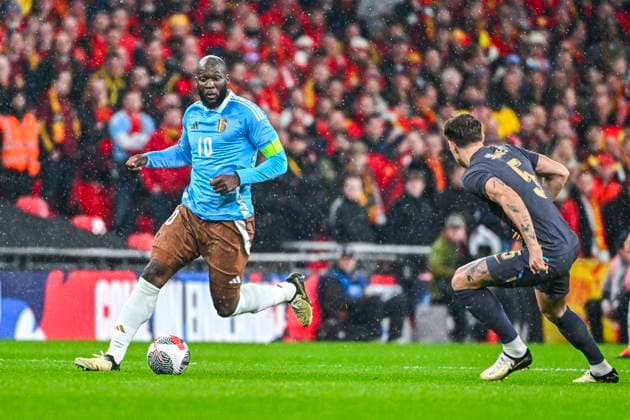 England v Belgium Friendly Match WEMBLEY LONDON, UNITED KINGDOM - MARCH 26 : Lukaku Romelu forward of Belgium during the friendly game match between England and Belgium in preparation of the UEFA EURO, EM, Europameisterschaft,Fussball 2024 tournament on March 26, 2024 in Wembley London, United Kingdom, 26 03 2024 Wembley London United Kingdom  Copyright: xVincentxKalutx