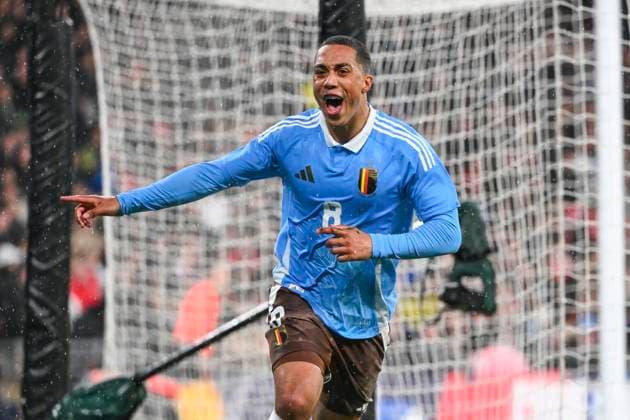 England v Belgium Friendly Match WEMBLEY LONDON, UNITED KINGDOM - MARCH 26 : Tielemans Youri midfielder of Belgium celebrating scoring a goal during the friendly game match between England and Belgium in preparation of the UEFA EURO, EM, Europameisterschaft,Fussball 2024 tournament on March 26, 2024 in Wembley London, United Kingdom, 26 03 2024 Wembley London United Kingdom  Copyright: xVincentxKalutx