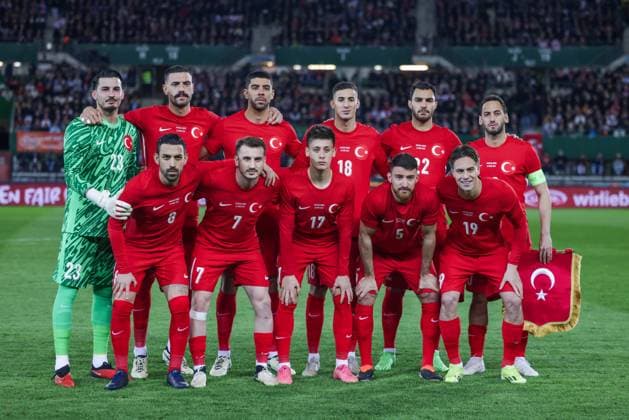 SOCCER - AUT vs TUR, test match VIENNA,AUSTRIA,26.MAR.24 - SOCCER - OEFB International Friendly, Länderspiel, Nationalmannschaft match, Austria vs Turkey. Image shows the team of TUR.  GEPAxpictures xDavidxBitzan