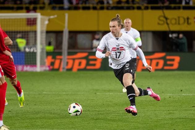 SOCCER - AUT vs TUR, test match VIENNA,AUSTRIA,26.MAR.24 - SOCCER - OEFB International Friendly, Länderspiel, Nationalmannschaft match, Austria vs Turkey. Image shows Patrick Wimmer (AUT).  GEPAxpictures xPhilippxBrem