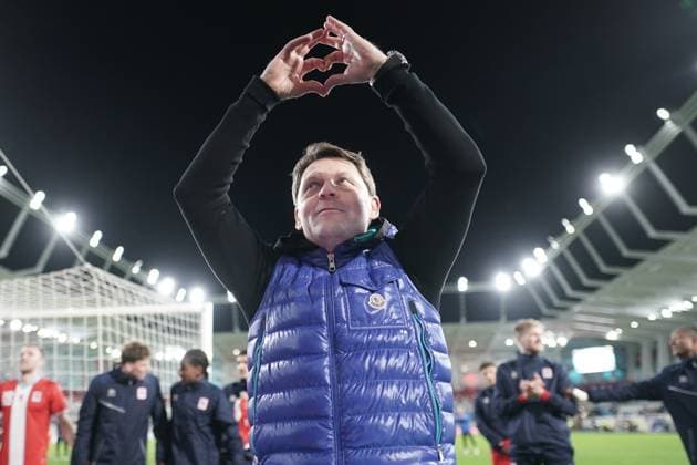 Football friendly match 26 03 2024, Football international match, International match, Friendly game, Friendly match, Amical, 2024, Luxembourg, Stade de Luxembourg, Kockelscheuer, Luxembourg LUX Kazakstan KAZ vl Luc Holtz Coach Luxembourg thanks the fans