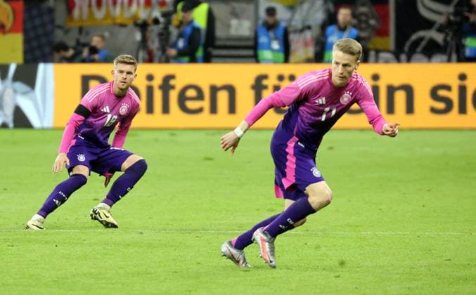 26 03 24 Germany Netherlands Germany, Frankfurt, 26 03 2024, Football, FIFA, Friendly match, DFB Germany Netherlands v l Maximilian Mittelstädt, Chris Führich both Germany