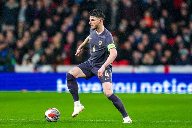 England v Belgium Friendly 26 03 2024. Declan Rice (4) of England during the Friendly match between England and Belgium at Wembley Stadium, London, England on 26 March 2024. Editorial use only , Copyright: xNigelxKeenex PSI-19290-0054