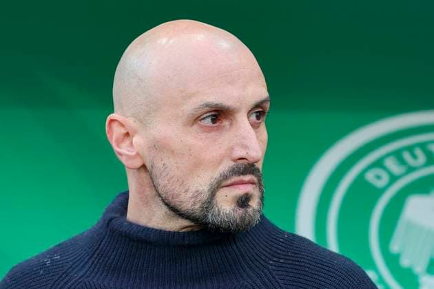 National coach Antonio Di Salvo Germany watches, UEFA European Under 21 Championship Qualifying Group D, Germany vs Israel, Erdgas Sportpark, 26 03 2024, Halle, Germany