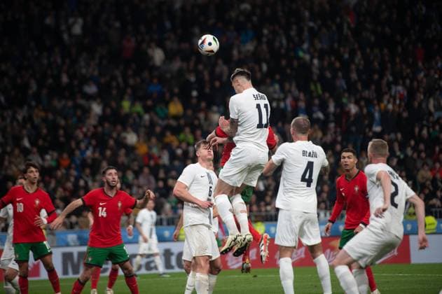 Slovenia v Portugal - International Friendly, Länderspiel, Nationalmannschaft in Ljubljana, Slovenia - 26 Mar 2024 Benjamin Sesko of Slovenia in action during international friendly match between Slovenia and Portugal at Stozice Stadium. Final result Slovenia 2:0 Portugal. Ljubljana Slovenia Copyright: xMilosxVujinovicx xSOPAxImagesx 20240326milos021