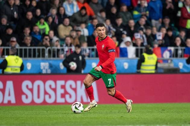 March 26, 2024, Ljubljana, Slovenia: Christiano Ronaldo of Portugal in action during International Friendly, Länderspiel, Nationalmannschaft match between Slovenia and Portugal at Stozice Stadium. Final result Slovenia 2:0 Portugal. Ljubljana Slovenia - ZUMAs197 20240326_aaa_s197_529 Copyright: xMilosxVujinovicx