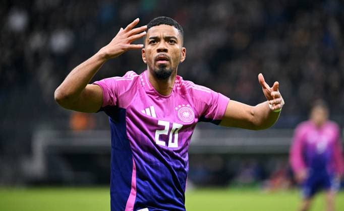 Football, international match, friendly match for Euro 2024, Deutsche Bank Park Frankfurt Germany Netherlands 2 1 Benjamin Henrichs GER Action, single image UEFA REGULATIONS PROHIBIT ANY USE OF PHOTOGRAPHS AS IMAGE SEQUENCES AND OR QUASI VIDEO