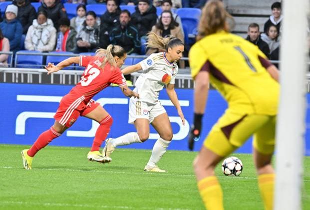 delphine cascarino (lyon) FOOTBALL: Olympique Lyonnais FÃ minines vs Benfica Lisbonne - 1 4 de finale Ligue des Champions FÃ minine - 27 03 2024 FredericChambert Panoramic 