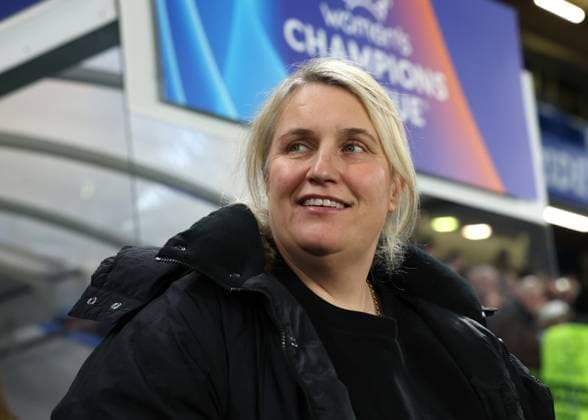 London, England, 27th March 2024. Emma Hayes, Manager of Chelsea during the UEFA Womens Champions League match at Stamford Bridge, London. Picture credit should read: Paul Terry Sportimage EDITORIAL USE ONLY. No use with unauthorised audio, video, data, fixture lists, club league logos or live services. Online in-match use limited to 120 images, no video emulation. No use in betting, games or single club league player publications. SPI-3048-0004