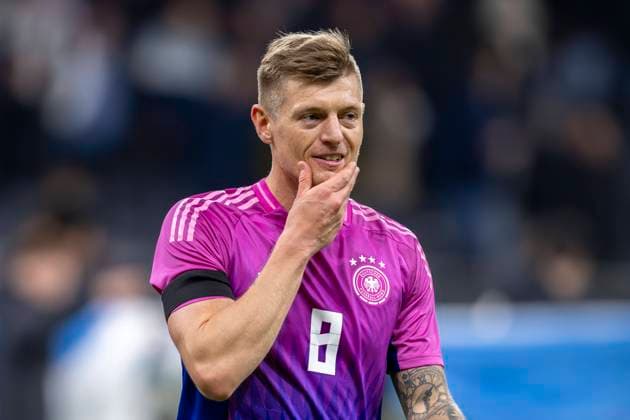 Soccer national team, season 2023 2024, international match Germany Netherlands on 26 03 24 at Deutsche Bank Park in Frankfurt Hesse Toni Kroos Germany grabs his face DFB REGULATIONS PROHIBIT ANY USE OF PHOTOGRAPHS AS IMAGE SEQUENCES AND OR QUASI VIDEO Copyright: xKirchner DavidxInderliedx