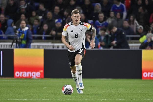 23 03 2024, xjrdrx, football international, France Germany emspor, v l Toni Kroos German national football team DFB FREISTELLER DFL DFB REGULATIONS PROHIBIT ANY USE OF PHOTOGRAPHS as IMAGE SEQUENCES and or QUASI VIDEO Lyon
