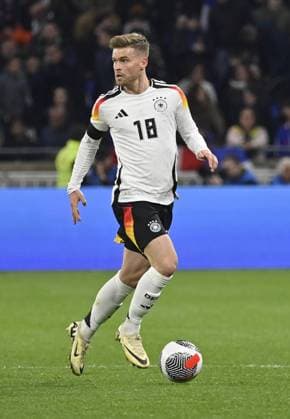 23 03 2024, xjrdrx, football international, France Germany emspor, v l Maximilian Mittelstädt German national football team DFB FREISTELLER DFL DFB REGULATIONS PROHIBIT ANY USE OF PHOTOGRAPHS as IMAGE SEQUENCES and or QUASI VIDEO Lyon