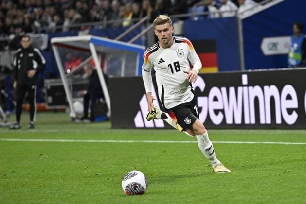 23 03 2024, xjrdrx, football international, France Germany emspor, v l Maximilian Mittelstädt German national football team DFB FREISTELLER DFL DFB REGULATIONS PROHIBIT ANY USE OF PHOTOGRAPHS as IMAGE SEQUENCES and or QUASI VIDEO Lyon