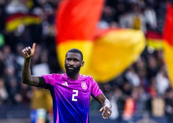 Frankfurt, Deutsche Bank Park, 26 03 2024 Thumps up Antonio Rüdiger Germany after the 2 1 victory in the international match between Germany and the Netherlands