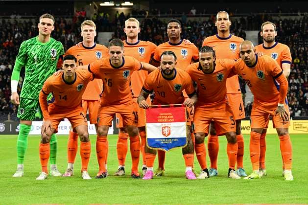 Netherlands team, Germany vs Netherlands, Football, National team international , 26 03 2024 DFB regulations prohibit any use of photographs as image sequences and or quasi video Franfurt Hessen Germany Copyright: xkolbert-press MarcxNiemeyerx