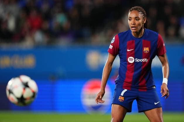 Fußball, CL Frauen, FC Barcelona - Brann Bergen ESP: FC Barcelona, Barca v SK Brann Kvinner. UEFA Champions League match. Quarter Finals Salma Paralluelo of FC Barcelona looks the ballduring the UEFA Women™s Champions League match, Quarter Finals, second leg, between FC Barcelona and SK Brann Kvinner played at Johan Cruyff Stadium on March 28, 2024 in Barcelona Spain. kpng Copyright: xBaguxBlancox xPRESSINPHOTOx PS_240328_026