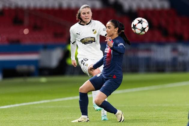 240328 Hanna Wijk of Häcken during the UEFA Women s Champions League football match quarterfinal two between Paris Saint Germain and Häcken on March 28, 2024 in Paris Photo Michael Erichsen BILDBYRAN COP 89 MI0635 fotboll football soccer fotball champions league quarterfinal quarterfinal quarterfinals paris saint germain häcken dam bbeng bbauto  Copyright: MICHAELxERICHSEN BB240328MI071