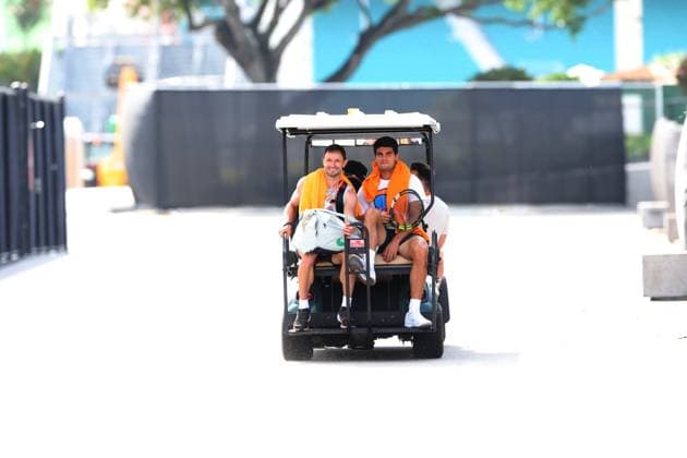 March 28, 2024, Miami Gardens, Florida, United States Of America: MIAMI GARDENS, FLORIDA - MARCH 28: Carlos Alcaraz on a practice court on Day 13 of the Miami Open at Hard Rock Stadium on March 28, 2024 in Miami Gardens, Florida....People: Carlos Alcaraz Miami Gardens United States Of America - ZUMAs214 20240328_ada_s214_051 Copyright: xSMGx