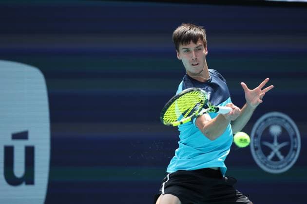 March 28, 2024, Miami Gardens, Florida, United States Of America: MIAMI GARDENS, FLORIDA - MARCH 28: Alexander Zverev of Germany defeats Fabian Marozsan of Hungary on Day 13 of the Miami Open at Hard Rock Stadium on March 28, 2024 in Miami Gardens, Florida....People: Fabian Marozsan Miami Open Presented by Itau 2024 - Day 13  - ZUMAs214 20240328_ada_s214_167 Copyright: xSMGx