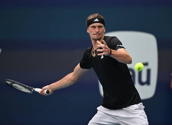 MIAMI GARDENS FL - MARCH 28: Alexander Zverev Vs Fabian Marozsan during men s quarter finals at The Miami Open at Hard Rock Stadium on March 28, 2024 in Miami Gardens, Florida.mpi04 MediaPunch Copyright: xmpi04x xxMediaPunchx