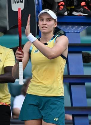 MIAMI GARDENS FL - MARCH 28: Victoria Azarenka Vs Elena Rybakina during women s quarter finals at The Miami Open at Hard Rock Stadium on March 28, 2024 in Miami Gardens, Florida.mpi04 MediaPunch Copyright: xmpi04x xxMediaPunchx