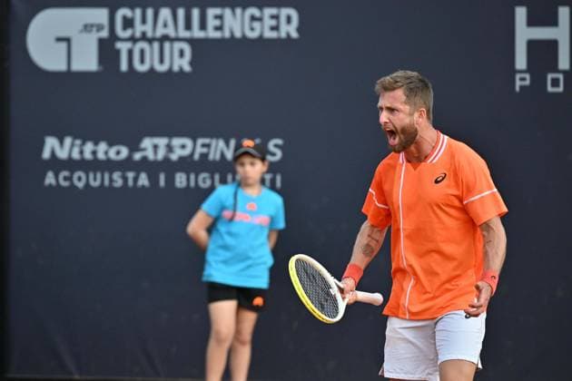 Foto IPP Felice De Martino Napoli 29 03 2024 Challenger Tour Napoli Tennis Cup Nella foto: Corentin Moutet Italy Photo Press World Copyright Napoli italy Italia ITALY  Copyright: xR4924_italyphotopressx