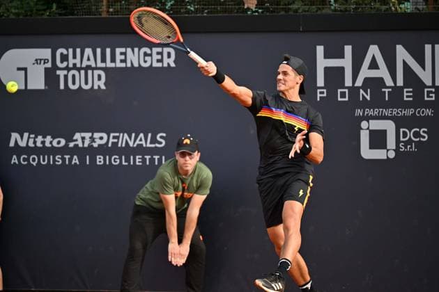 Foto IPP Felice De Martino Napoli 29 03 2024 Challenger Tour Napoli Tennis Cup Nella foto: Federico Coria Italy Photo Press World Copyright Napoli italy Italia ITALY  Copyright: xR4924_italyphotopressx