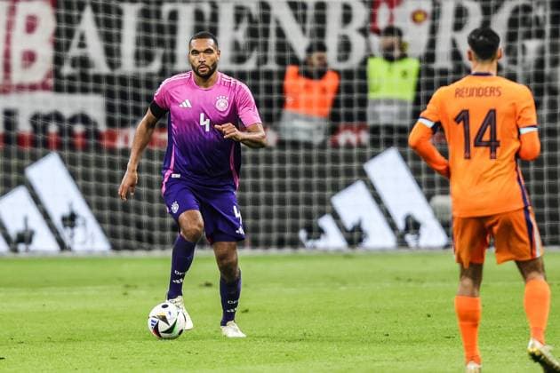 Sport, Soccer, National team season 2023 24 UEFA international match Germany Netherlands 26 03 2024, Deutsche Bank Park Jonathan Tah Germany, 4 free plates Deutsche Bank Park DFB Campus Hessen Germany