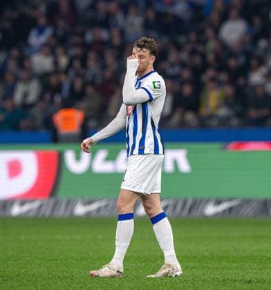 Soccer, Men, Season 2023 2024, 2 Bundesliga 27 Matchday , Hertha BSC 1 FC Nürnberg, Pascal Klemens Hertha BSC , 30 03 2024, Copyright: xSebastianxRäppold MatthiasxKochx