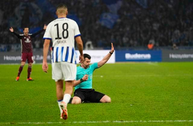 Germany, Berlin, 30 03 2024, Olympic Stadium, Hertha BSC vs 1 FC Nürnberg 2 Bundesliga, Alexander Sather on the ground Berlin Olympic Stadium Berlin Germany eu-images-659
