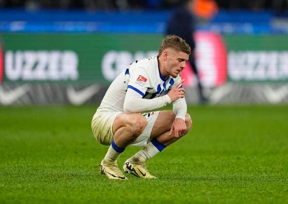 Germany, Berlin, 30 03 2024, Olympic Stadium, Hertha BSC vs 1 FC Nürnberg 2 Bundesliga, Marton Dardai Hertha Berlin with post game despair Berlin Olympic Stadium Berlin Germany eu-images-659