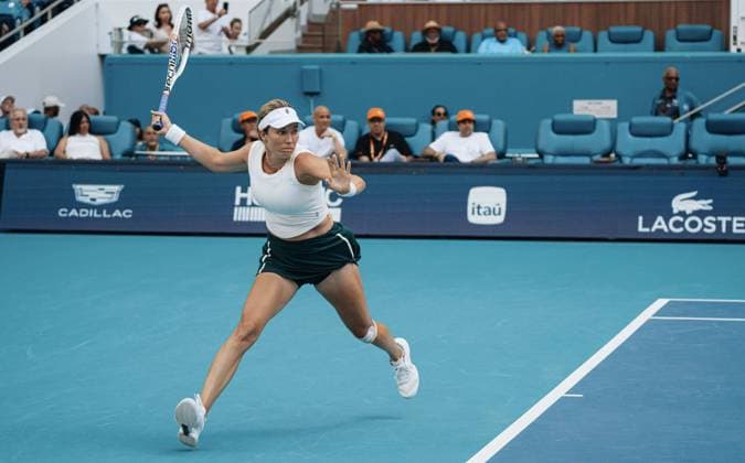 Danielle Collins from USA during the 2024 Miami Open final, Hard Rock Stadium, Florida, USA. TENNIS : Open Miami 2024 Finale Dames - Etats Unis - 30 03 2024 JulienNouet TENNISMAJORS 