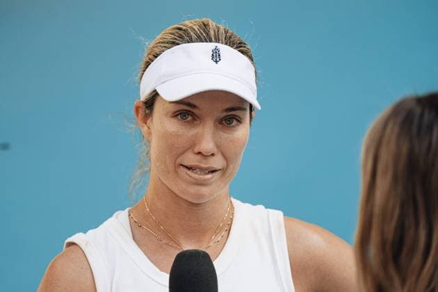 Danielle Collins from USA after winning the 2024 Miami Open final, Hard Rock Stadium, Florida, USA. TENNIS : Open Miami 2024 Finale Dames - Etats Unis - 30 03 2024 JulienNouet TENNISMAJORS 