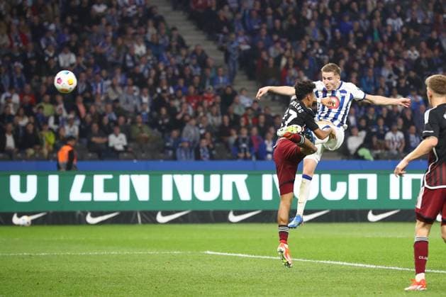 30 03 2024, xtgx, Fußball 2 Bundesliga, Hertha BSC Berlin 1 FC Nuernberg emspor, v l Tor zum 1 2 durch Marten Winkler Hertha, 22 DFL DFB REGULATIONS PROHIBIT ANY USE OF PHOTOGRAPHS as IMAGE SEQUENCES and or QUASI VIDEO Berlin