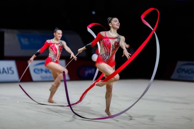 Bilder des Jahres 2024, Sport 03 März Sport Themen der Woche KW13 35th Grand Prix Internationaux de Thiais; 30.03.2024 Senior Group France (Eleonore Caburet, Ainhoa Dot, Manelle Inaho, Celia Joseph Noel, Justine Lavit, Lozea Vilarino) at All-Around; 35th Grand Prix Internationaux de Thiais on 30.03.2024 in the Palais Omnisports in Thiais (France). *** 35th Grand Prix Internationaux de Thiais 30 03 2024 Senior Group France Eleonore Caburet, Ainhoa Dot, Manelle Inaho, Celia Joseph Noel, Justine Lavit, Lozea Vilarino at All Around 35th Grand Prix Internationaux de Thiais on 30 03 2024 in the Palais Omnisports in Thiais France Copyright: xBEAUTIFULxSPORTS U.xFassbenderx