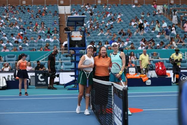 Tennis - Miami 2024 - ATP, Tennis Herren - Danielle Collins and Elena Rybakina TENNIS : Finale Dames - Miami 2024 - Etats Unis - 31 03 2024 Panoramic Panoramic 