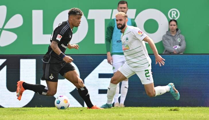 31 03 2024 Soccer Season 2023 2024 2 Soccer Bundesliga 27 Matchday SpVgg Greuther Fürth Kleeblatt Hamburger SV Hamburg HSV Sportfoto Zink xwoxzix DFL regulations prohibit any use of photographs as image sequences and or quasi video only for editorial use Ransford Yeboah Königsdörfer Koenigsdoerfer 11, Hamburger SV HSV Simon Asta 2, SpVgg Greuther Fürth