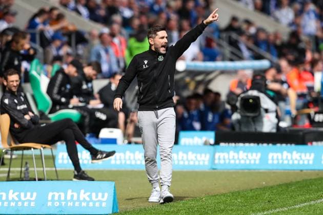 Coach Stefan Leitl Hannover 96 2 Soccer Bundesliga Season 2023 2024 1 FC Magdeburg vs Hannover 96 at the MDCC Arena in Magdeburg Soccer,Man,Men,Germany,31 03 2024