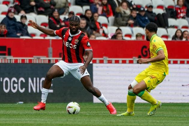 Terem Moffi (OGC Nice) - Eray Cömert (FC Nantes) FOOTBALL : OGC Nice vs FC Nantes- Ligue 1 Uber Eats - Nice - 31 03 2024 NorbertScanella Panoramic 